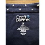 Croft & Barrow  Women Size Medium Cotton Polka Dot Shirt 3/4 Sleeve Casual Relax Photo 2