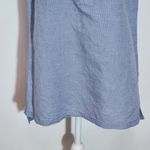 Ellen Tracy  Sleeveless Blue Linen Tunic with Gold Zipper Size Small Linen Top Photo 2