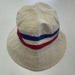 Anthropologie Hat Bucket Womens One Size Beige Blue Red Striped Cotton Photo 3