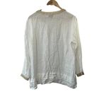 Vineyard Vines  White & Gold Pleated Linen Tunic Women's Size Large Photo 5