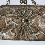Jessica Simpson Convertible Crossbody Clutch Purse Bag Vegan Gathered Snakeskin Photo 4