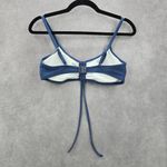None Blue Padded Adjustable String Clasp Bikini Top Swimwear Medium Photo 5