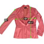 fab'rik  Women's Coral Pink Shiny Silky Single Button Blazer w/ Pockets Size S Photo 3
