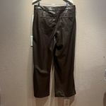Time And Tru New Women’s Brown Faux Leather Hog Rise Wide Leg Trousers Size 14 Photo 7