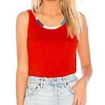 Splendid x MARGHERITA Ciao Bella Tank 100% Linen Red Size Small Photo 0