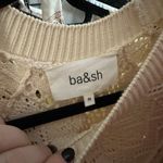 Ba&sh  Claire Pointelle Bell Sleeve Cotton Eyelet Sweater Off White Size Medium Photo 2