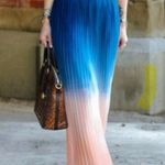 Cynthia Rowley  Maxi Skirt Pleated Ombre XS Photo 2
