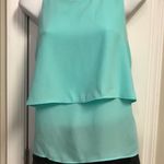 Forever 21 Forever Twenty One Flowy Tiered Sea Green Sleeveless Top Small Bohemian… Photo 5