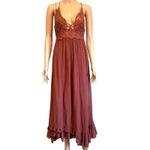 Free People  One medium Adella crochet lace maxi slip dress D2 3101 Photo 1
