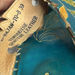 Spring Step  Size 39 8 US Bajan Turquoise Floral Sandal Slide Thong Leather Photo 9