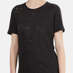 IRO  Women’s Clay Destroyed Linen Short Sleeve Tshirt Size S Photo 0