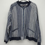 Ashley Stewart Linen Cotton Blend Striped Jacket Classic Plus Size 24 Photo 0