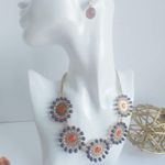 Purple Orange Statement Neacklace Set Photo 6