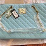 Badgley Mischka Quilted Blue Tote Bag​ Photo 1