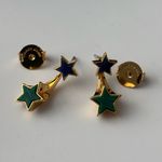 Zimmermann NWOT  Gold Star Earrings with Blue and Green Photo 9
