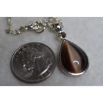 Source Unknown Thrilling Tigers Eye Amber Crystal Accent Teardrop Silver Tone 18" Chic Necklace Photo 2