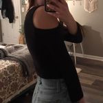 Black Ribbed Cut Out Long Sleeve Photo 2