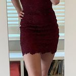 Lulus Love Poem Burgundy Lace Mini Dress Photo 2