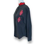 Wrangler Vintage 90s Shirt Black Red Southwest Aztec Long Sleeve Button Up Photo 4