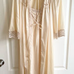 Vintage 70s Peignoir Set Robe & Nightie Set Champagne Romantic S Photo 0