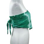 Aerie Tie Dye Green & White Smocked Tube Crop Bandana Tie Top Size Medium Photo 4