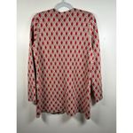 J. McLaughlin Fontaine Long Cardigan Large Red Gold Metallic Jacquard Holiday Photo 5