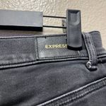 EXPRESS Midi High Rise Shorts Black Denim Jeans Cotton Stretch Dark Wash Sz 4 Photo 5