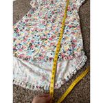 Umgee Linen Blend Floral Midi Dress Womens Sz S Boho Raw Hem Fringe Western Photo 9