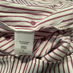 New York & Company Burgundy Striped Blouse White Size L Photo 8