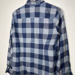 J.Crew  Button Down Navy Plaid Checkered Long Sleeve Shirt Size Small Photo 1
