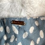 Free People  Bennett Lace Up‎ Tie Dot Shorts Cloud Blue White Pleated Pockets M Photo 4