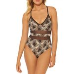 New. BLEU Rod Beattie snake print swimsuit. Retails $139 size 8 Black Photo 3