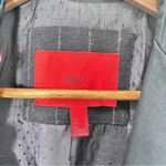 Mango  Women's‎ Navy Pinstripe Wool Blend Longline Coat Blogger Favorite Size S Photo 1