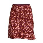 Free People IRL Floral Print Mini Slip Skirt in Plum Combo Size 10 Photo 1