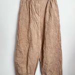 House Of Harlow palm tree Embroidery Tan Taper Pants elastic Waist textured S Photo 0