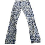 Current/Elliott Current/Elliot X DVF The Classic Skinny Blue White Floral Printed Jeans Size 32 Photo 0
