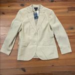 Brooks Brothers 346 Tan Linen Blazer Jacket Womens Size 14 NEW Business Preppy Photo 2