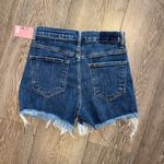 Risen  HIGH RISE CRISS CROSS FRINGE RHINESTONE JEAN SHORTS Photo 1