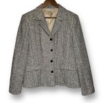Nordstrom  100% Silk Donegal Tweed Blazer Jacket | Women's Size 12‎ | Pockets Photo 0