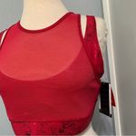 Puma Women Mid Impact Fashion Luxe Ellavate Persian Red-Matte Foil Pr Bra Size M Photo 9
