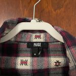 Paige Mya Plaid Aztec Print Button Front Top M Photo 5