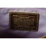 Coach F 15112 Signature Beige Bag with Gold Detailing Purple Lining EUC Photo 9