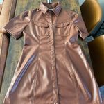 Noisy May Pushy PU Brown dress Photo 1