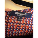 Madewell Silk Blouse Red Blue Plaid Geometric Print Boho Top Size S Photo 2