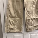 Free People  Drawstring Denim Track Pants Sz Small Khaki Wide Leg High Rise EUC Photo 2