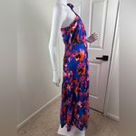Pretty Garden Floral Maxi Dress in Blue and Red. #107 Size L Photo 2