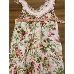 Romantic Cottagecore Coquette Rose Floral Pink Lace Ruffle Sleeveless Blouse Med Photo 7