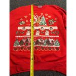 Hanes VTG 90s  Christmas Sweatshirt Womens Large 23x27 Santa Snowmen Red Crewneck Photo 5