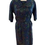 Rose Web New York Women's Vintage 1940s Skirt Suit M Blue/Green Swirl Pattern Blue Size 6 Photo 0