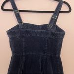 Sky & Sparrow Pinafore Mini Dress Navy Ribbed Corduroy Tortoise Button Size M Photo 4